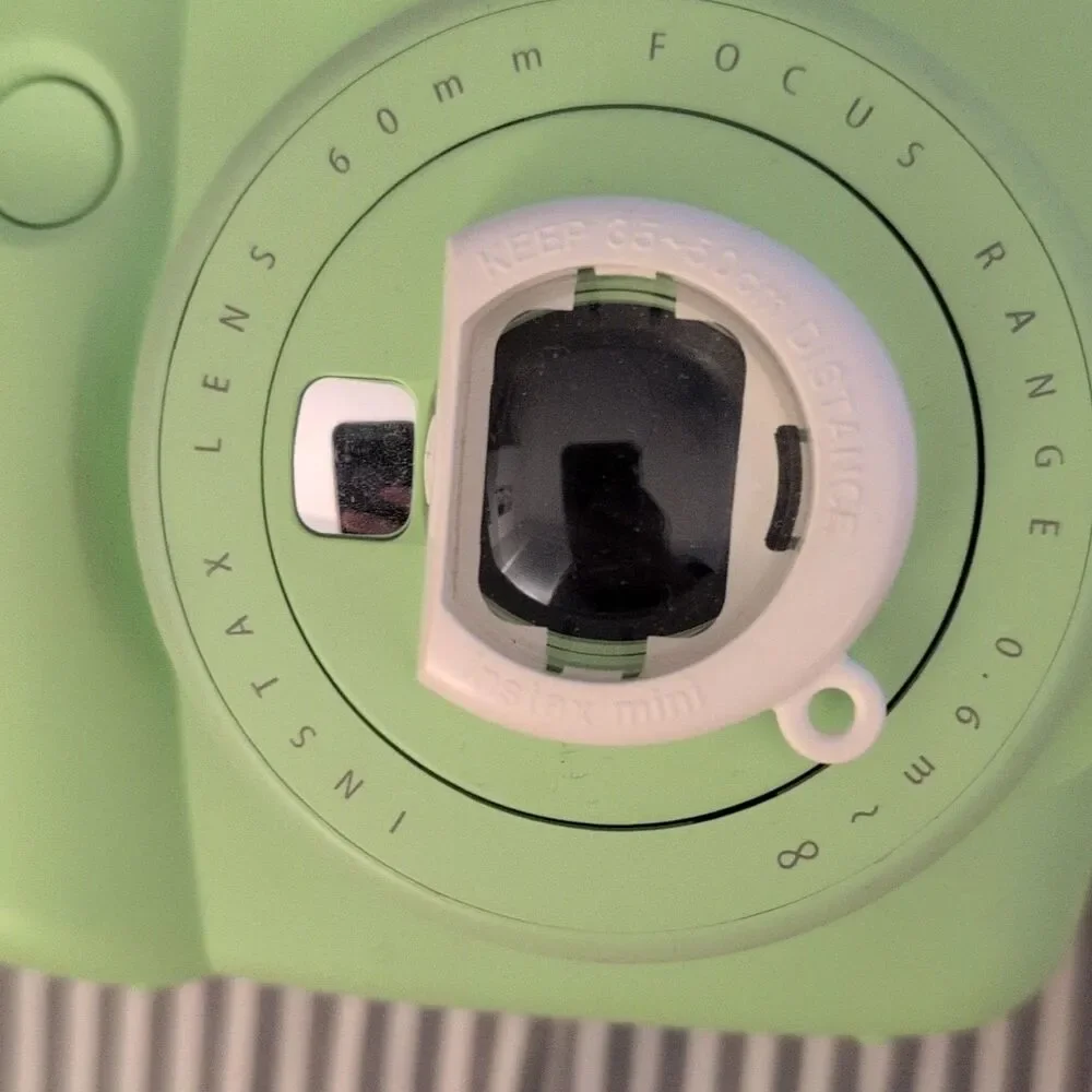 Fujifilm Instax Mini 9 Lime Instant Film Camera With Blue Silicone Cover, Works